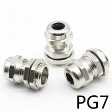Connecteur étanche en acier inoxydable PG7, 3.0-6.5mm, glande de câbles 3 pièces