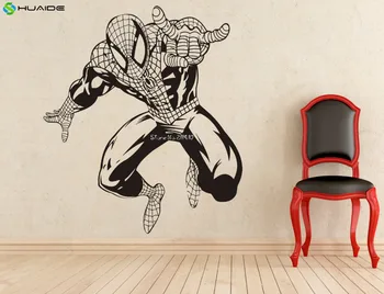 

Classic Spiderman Wall Stickers Removable Black Vinyl Wall Decals Quote Home Decor Interior Murals Vinilos Parede A485