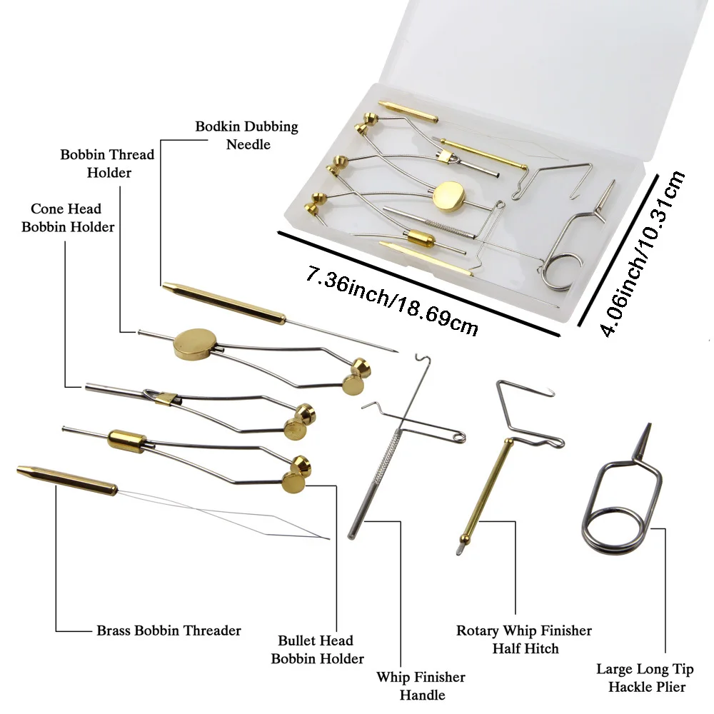 Набор инструментов для завязывания мушек с плоскогубцами для хакли, держатель для нитевдевателя, ручка, держатель катушки для пули