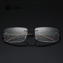 Многофокальные очки с автоматическим зумом для чтения, безрамные, ультралегкие, умные, для защиты глаз, посмотрите на Пройденное, чтобы выглядеть слишком далеко