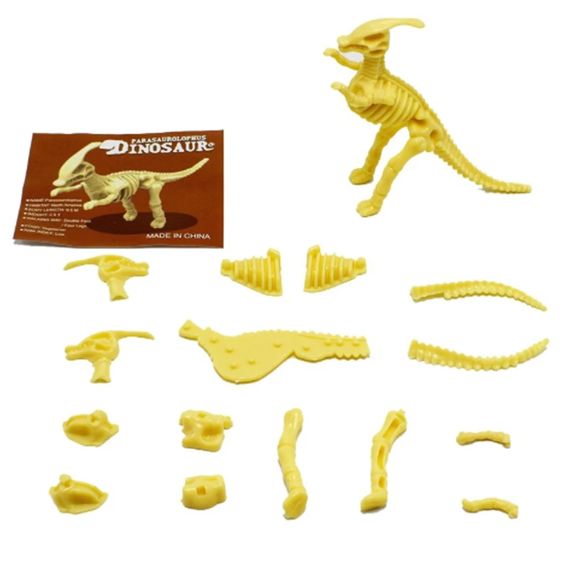 

DIY Assorted Dinosaur Fossil Skeleton Figures Kids Toy Dinosaurs Toys Black Blue