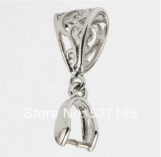 

Silver Tone Hollow Pinch Bail Connector 27mm