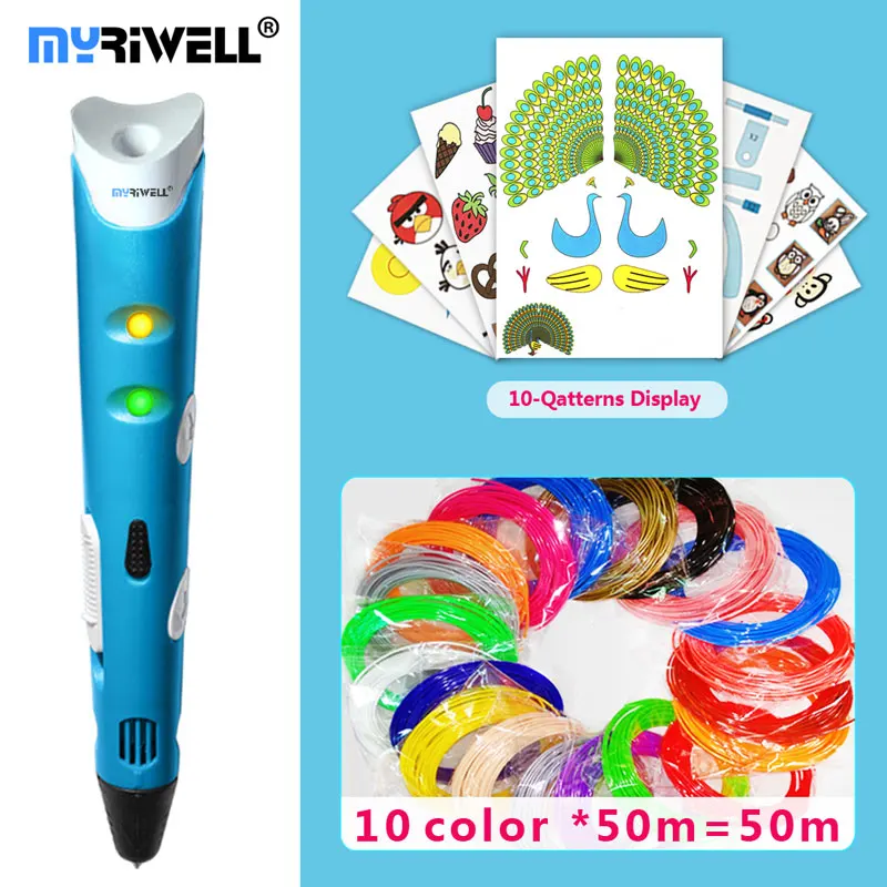 3d-ручка myriwell 3d-ручки нить из АБС/пла-пластика 1 75 мм креативная для рисования