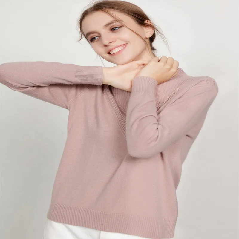 ZEHANGSEA-New Winter Quality Sweater Women's Short Round Collar Solid Color Simple Warm Large Size Casual Comfort Soft Sweater