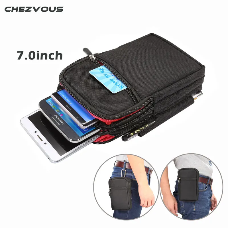 

CHEZVOUS 7.0'' Belt Clip Cover Case Sports Wallet Mobile Phone Bag for IPhone 8 7 6 Plus/5s Outdoor Waist Pouch for Huawei P10