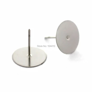 

Stainless Steel Earrings Blanks Bases with Flat Circle Glue Pads Cabochons Stud Earrings post DIY Findings