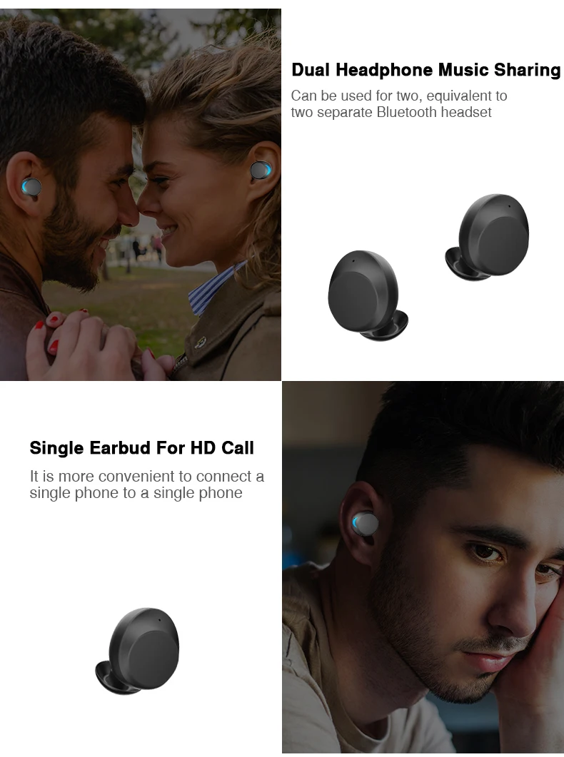IPX8 Waterproof Mini Bluetooth Earphones with Mic Bluetooth Wireless Sports Headphones Noise Cancelling Headset and charging box (10)