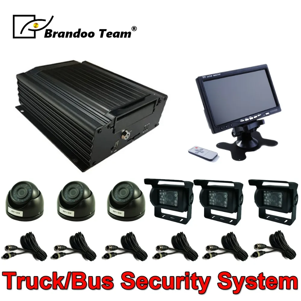 Railway Mobile DVR System HDD Car MDVR Kit With 3pcs Inside Camera and