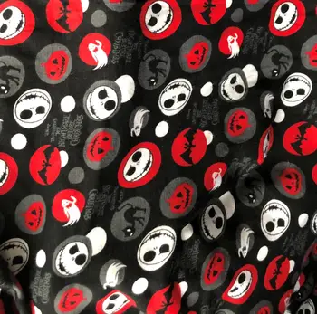 

jack SKULL PRINTED Halloween kids clothes materials Sewingthe nightmare before christmas cotton Jersey Knitted fabric cloth