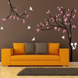 Большое дерево птица стикер Home Decor Виниловые наклейки завод Настенный декор стен искусство росписи обои