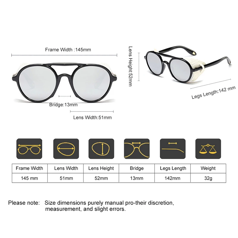 VEGA Eyewear Ретро паровой панк Солнцезащитные очки для женщин/мужчин круглые
