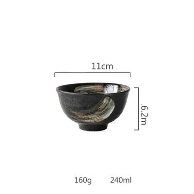 ANTOWALL японский стиль керамический набор посуды домашний Ретро Простой одиночный 5 шт набор посуды комплект посуды для ресторана - Цвет: 4.5inch rice bowl