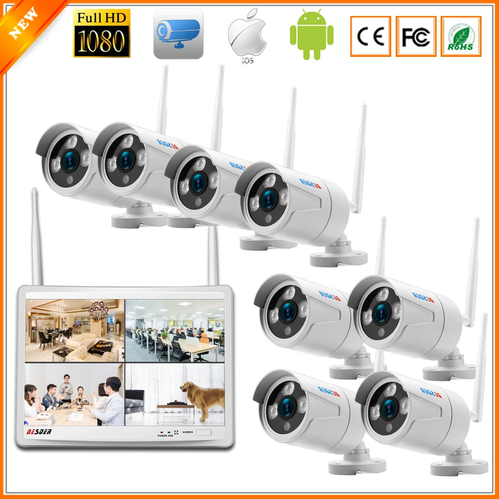 BESDER Wireless Wifi NVR CCTV System All In One 8CH 4CH Wireless ...