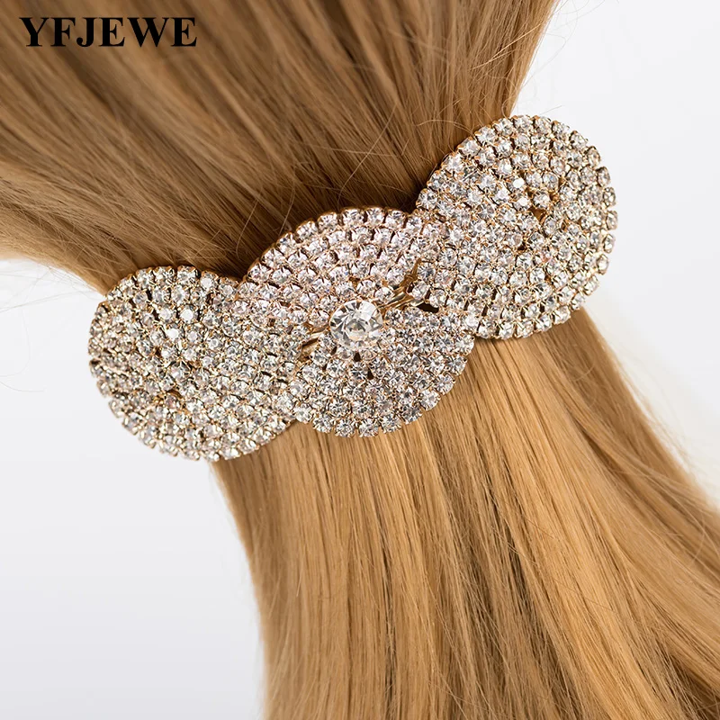 

YFJEWE Handmade Gold Bridal Hair Jewelry Rhinestone Pearl Leaf Flower Wedding Hair Accessories Women Hair wear H060