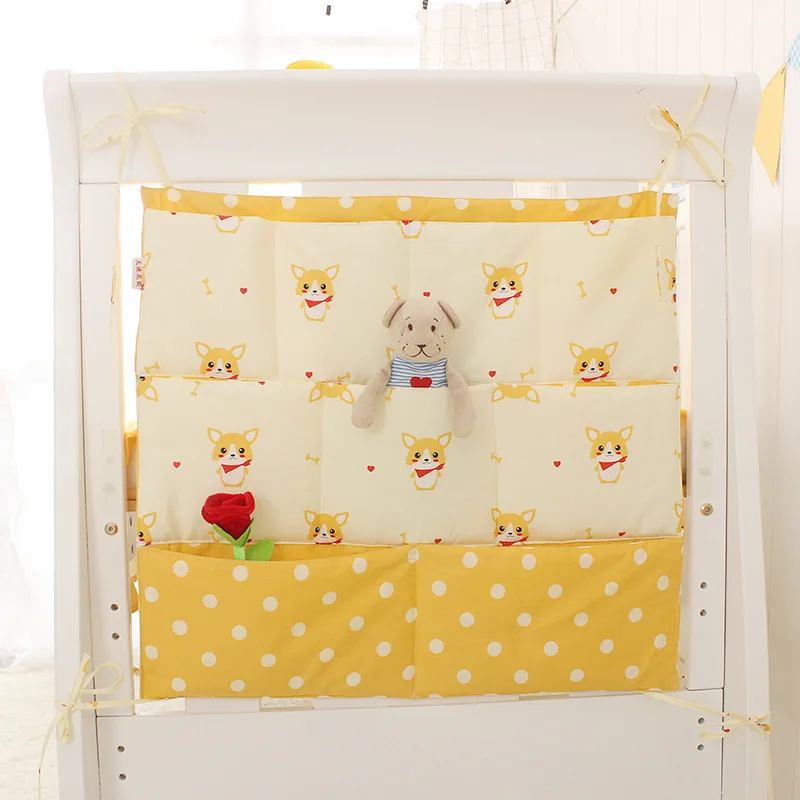 6050cm Baby Bed Bumpers Bedside Storage Hanging Bag Multifunctional Cot Pocket Diaper bag (4) - 