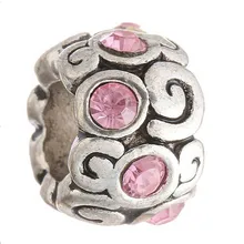 1 unids silver plated spacer encanto del grano micro pave crystal ball cabida los granos europeos encantos pulsera berloques