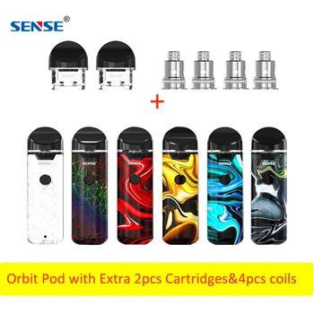 

Original Sense Orbit Pod Vape Kit Buil-in 1100mAh Battery & 2.5ml Capacity Pod with Extra 2pcs Cartridges & 4pcs coils