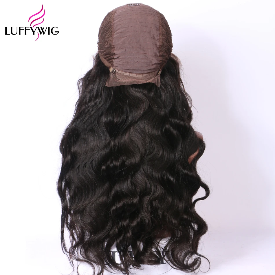 LUFFYHAIR 13x6 кружевной передний глубокий часть 250% плотность парик Remy бразильские волнистые человеческие волосы предварительно сорванные с Детские волосы для женщин