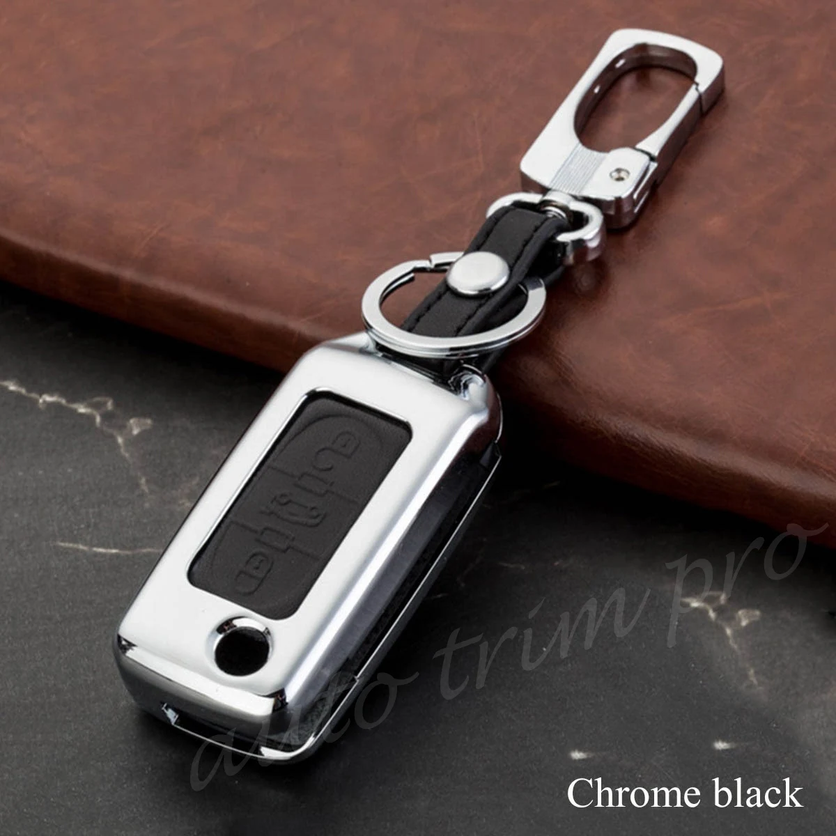Подходит для peugeot 308 408 RCZ металлический ключ оболочки мешок брелок держатель Чехол 3 кнопки аксессуары - Название цвета: Black