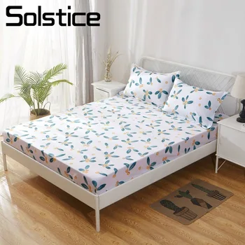 

Solstice Home Textile Cotton 100% Bedding Fitted Sheet Loquat Cartoon Bed Mattress Cover Apply To 5-25cm 120/150/180*200cm 1Pcs