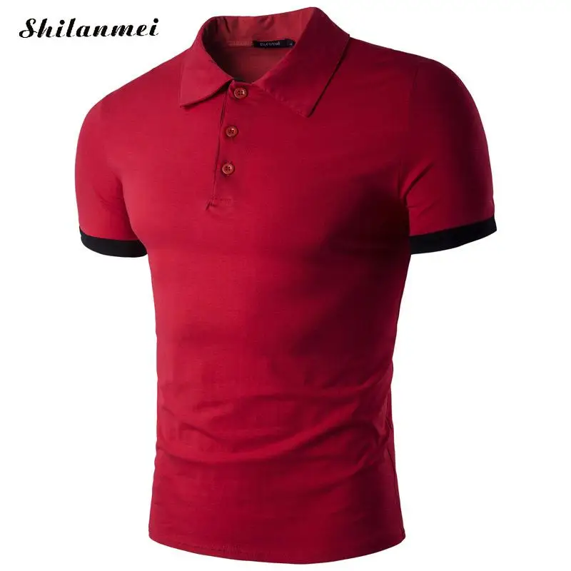 red black grey mens polo shirts black men brand Shirt short sleeve ...