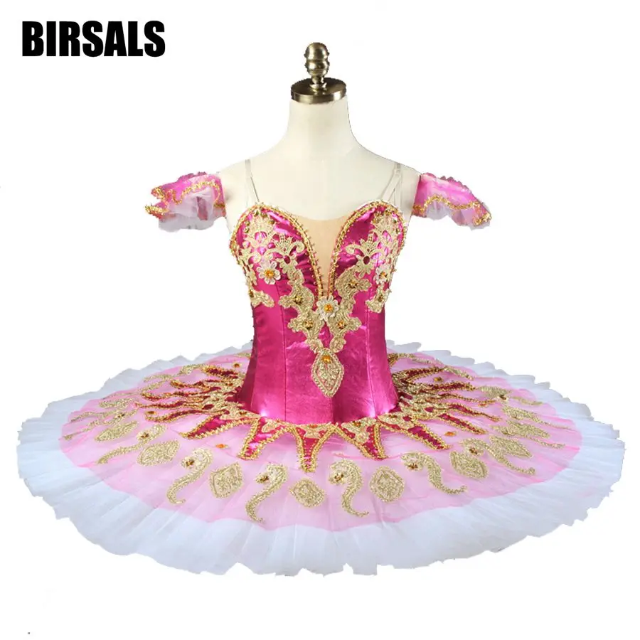 Women redSugar Plum Fairy Professional Ballet Tutu Stage Costumes Competition Girls Orange Pancake Tutus White Tulle 9134A