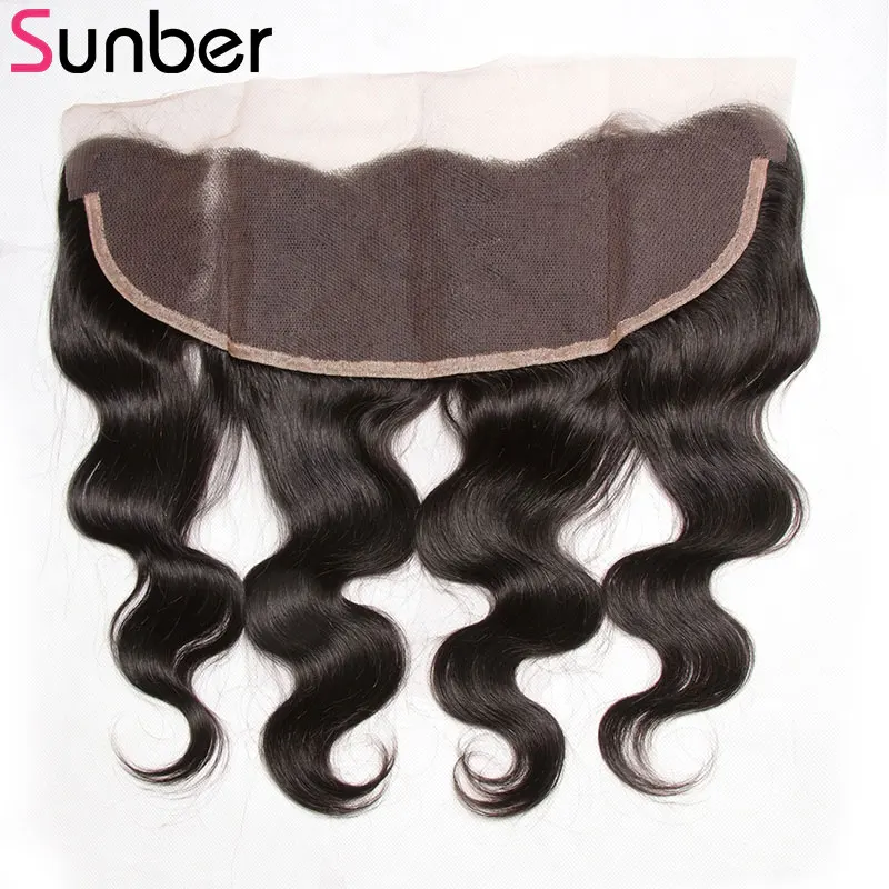 

Sunber Hair Brazilian Body Wave Frontal Clsoure Free Part Size 13*4Inch Ear To Ear Human Hair Closure Natural Color Remy Hair