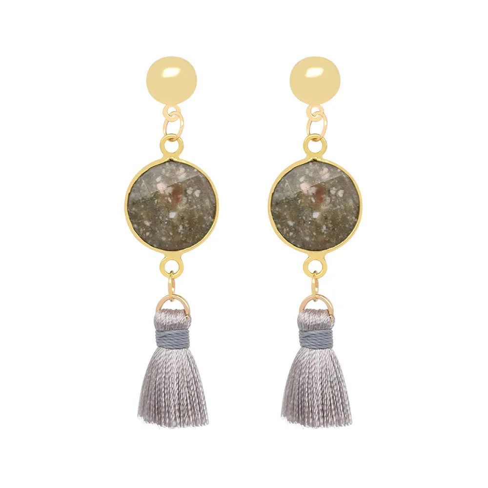 Trendy Handmade Natural Stone Hanging Earings For Women Jewelry Drop