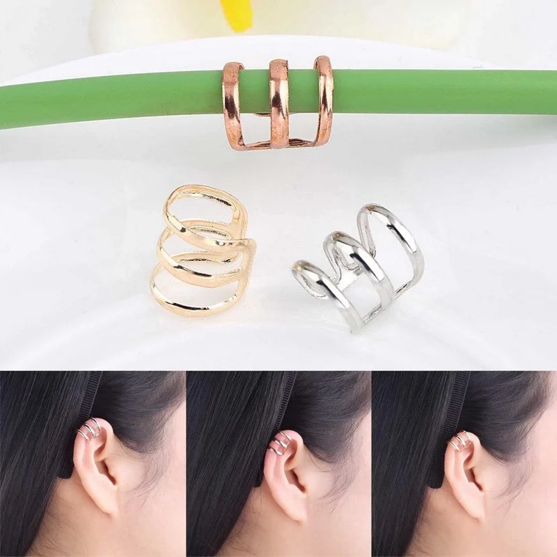 LASPERAL 2018 1PC Punk Rock Ear Clip Cuff Wrap Earring No Piercing-Clip On Silver Gold Alloy Earings Party Jewelry Brinco | Украшения и