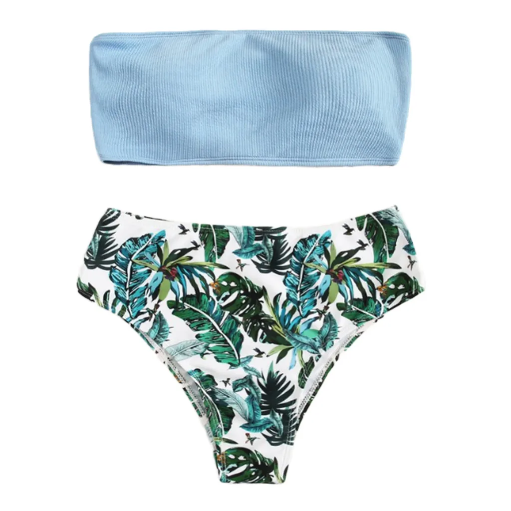 blue floral bathing suit