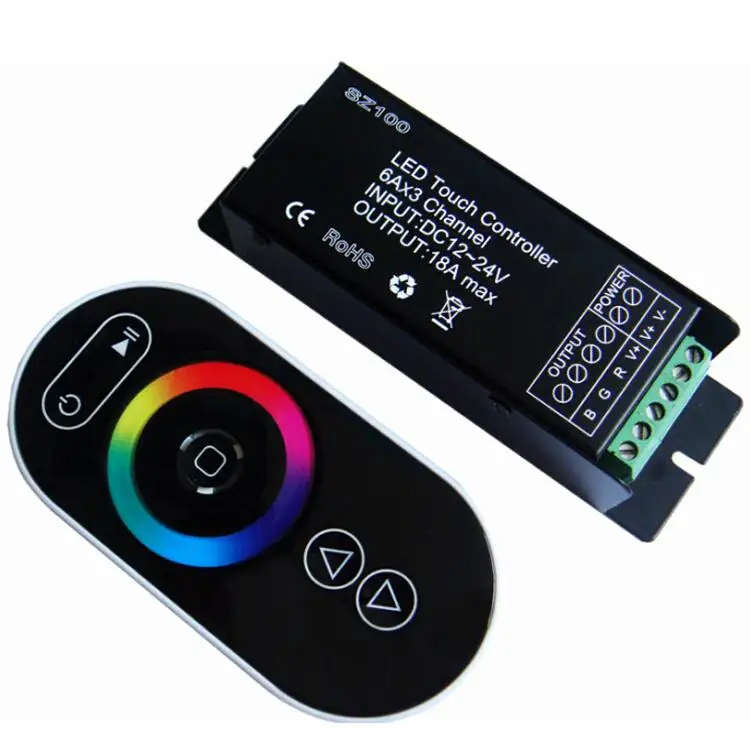 

CE ROHS LED Strip Dimming Changing Color 4*6A RGB LED Strip Controller With Touch Remote