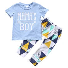 2 шт. комплект для новорожденных для маленьких мальчиков летняя одежда футболка комплект одежды с топами и штанами Одежда для малышей