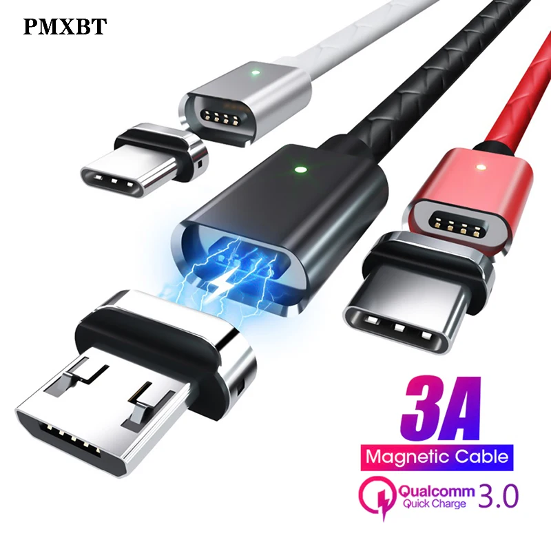 

PMXBT Magnetic Cable Fast Charging Magnet Micro USB Type C For iphone 6 Cable Sync Data USB C Magnet Charger Mobile Phone Cables