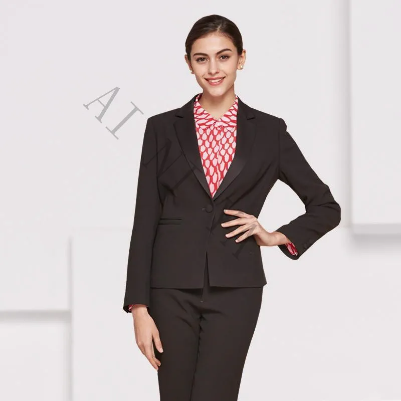 black long sleeve pant suit