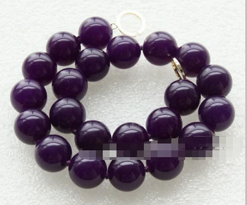 

huij 002227 Stunning ! big 18" 18mm round Purple necklace