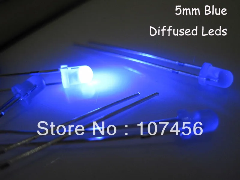 100 шт 5 мм синий ультра яркий рассеянный синий светодиодный светильник 5 мм светоизлучающий диод