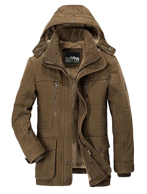 camel Брендовая зимняя мужская куртка, размер 5XL 6XL, теплая Толстая ветровка, высокое качество, флис, хлопок, ватник, парка, Военный стиль, пальто, одежда - Цвет: camel