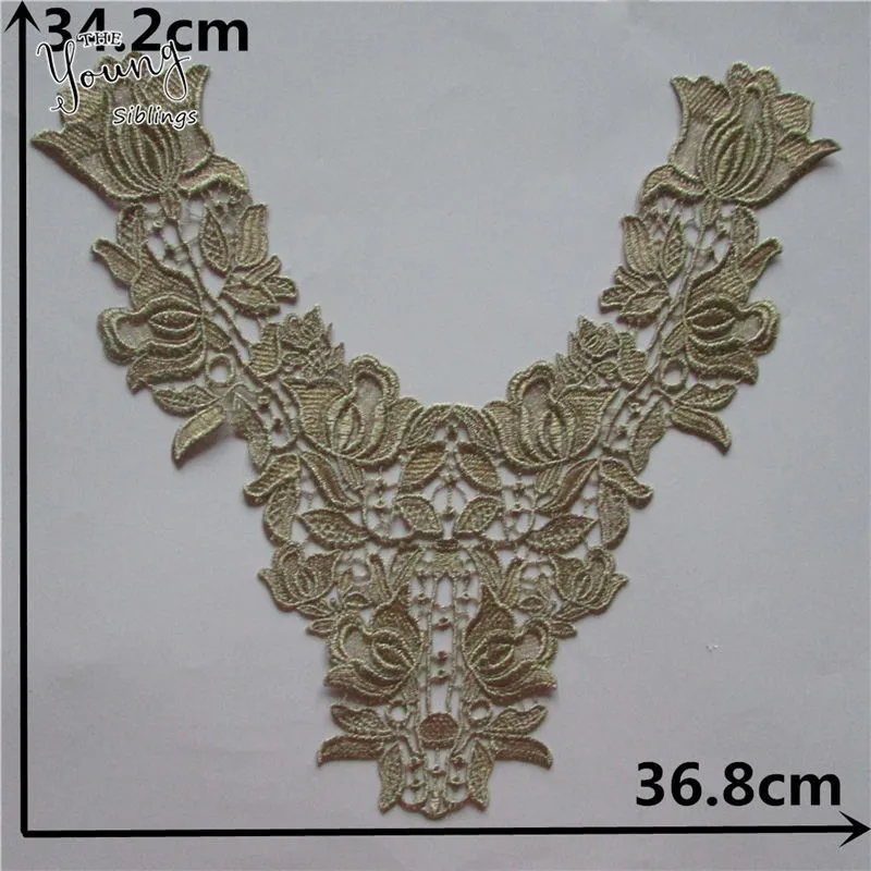 Новый стиль Smbroidery Кружева DIY кружевной вырез Ажурный воротник Швейные наклейки