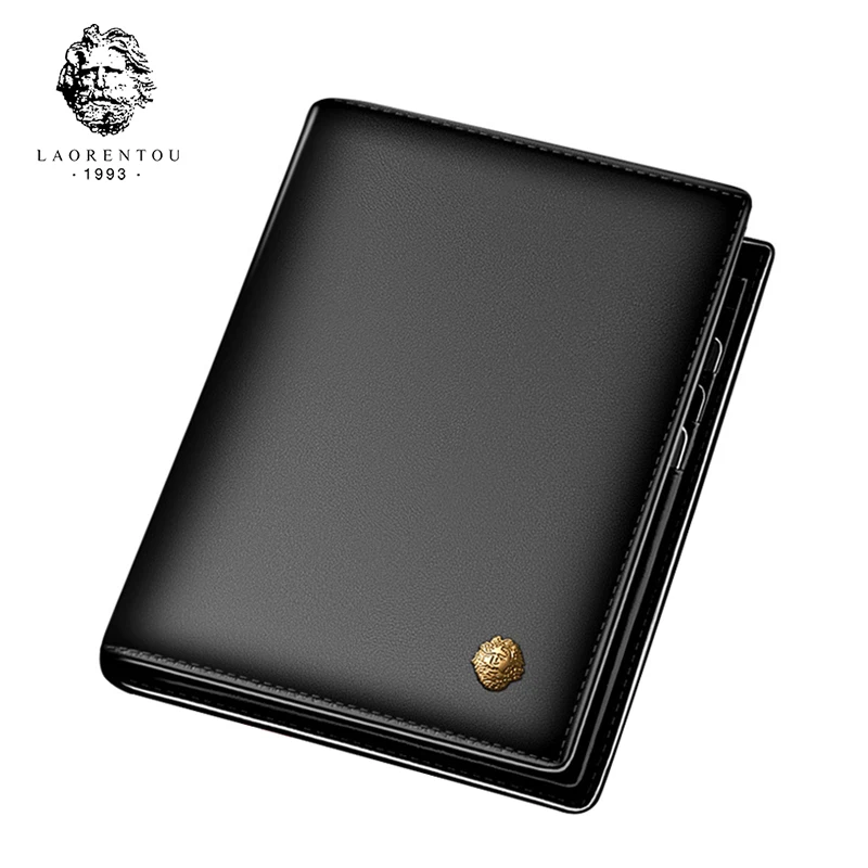 

Laorentou Men Wallet Leather Casual Wallet for Men Genuine Leather Short Wallet Vintage Man Purse Standard Wallets Card Holders