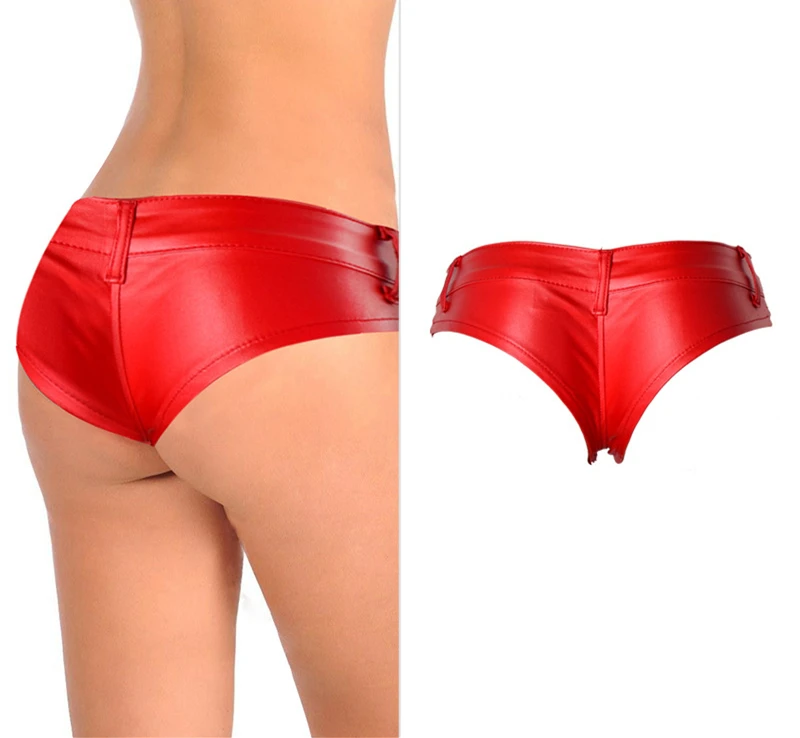 LOGAMI сексуальные короткие шорты женские с низкой талией Мини PU кожаные шорты Feminino