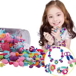 Дети ручной работы цветные Струны DIY Bop бусины цепочки и ожерелья обувь для девочек носить 3d головоломки игрушечные лошадки на День Рожде