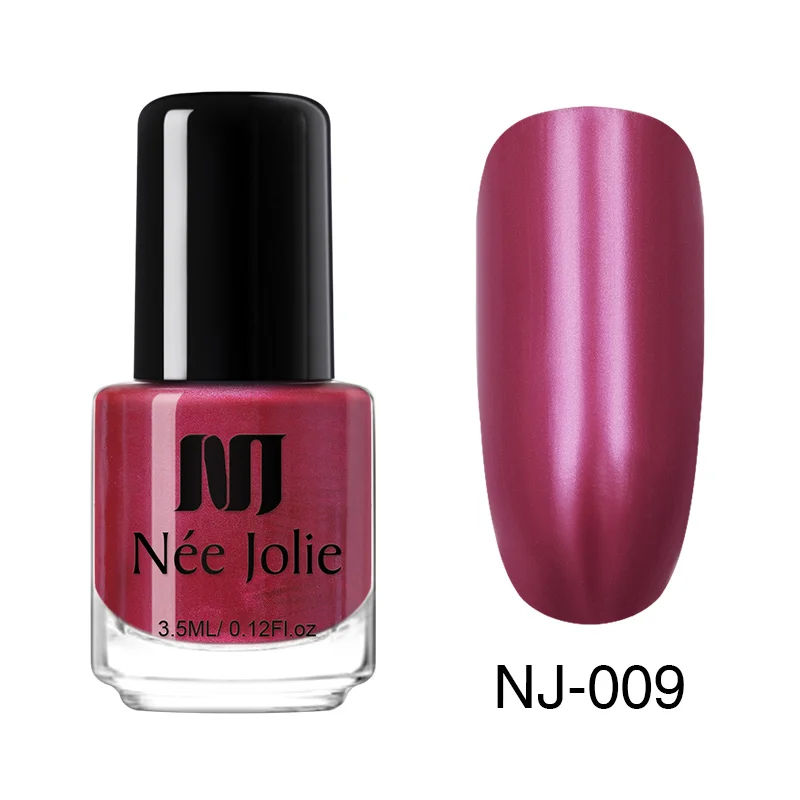 NEE JOLIE 3.5ml Candy Nude Color Nail Polish Fast Dry Semi-transparent Jelly Effect Environmental Nail Varnish - Цвет: Metal NJ-009