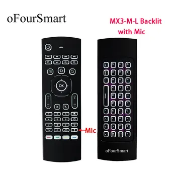 

MX3-M-L Portable 2.4G Fly Air Mouse Backlight with Voice Wireless Keyboard Controller Air Mouse for Smart TV box Projector HTPC