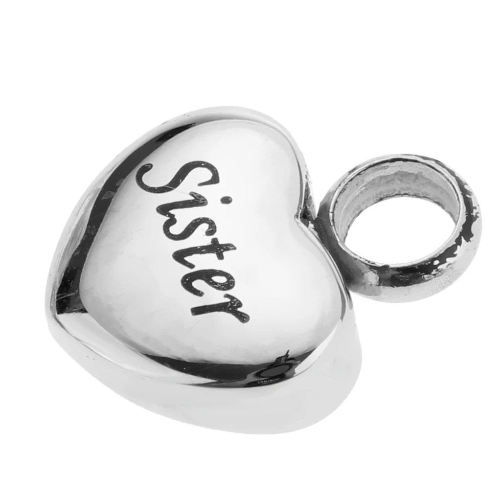 Stainless Steel Love Heart Urn Pendant Memorial Cremation Ash Holder Dad/Mom/Husband/Wife/Brother/Sister