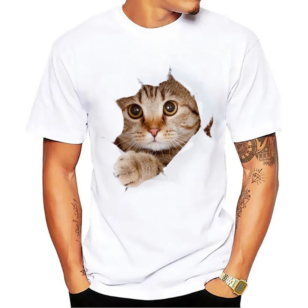 vivid 3d cute orange goose the cat break out tshirt men new casual