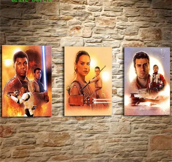 

The Force Awakens Star Wars 3 Pieces Canvas Painting Print Living Room Home Decor Modern Wall Art Oil Painting Poster