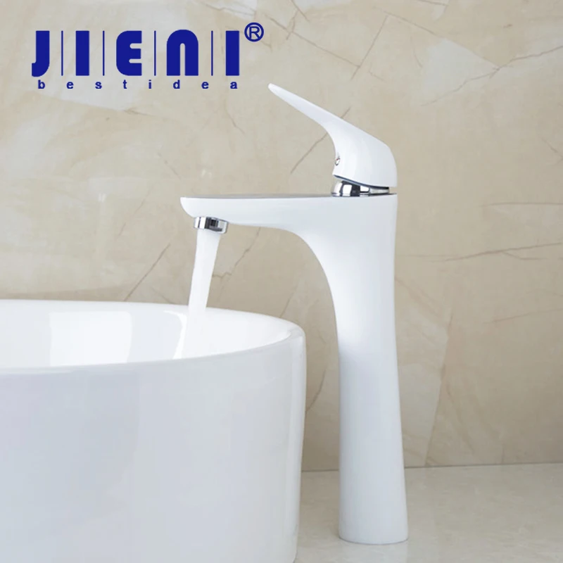 

JIENI NEW White Painting Bathroom Faucet Wash Basin Sink Torneira Tap Water Mixer Faucet