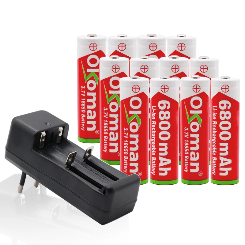 Известный бренд 18650 Батарея 3 7 V 6800mAh перезаряжаемая liion батарея с зарядным