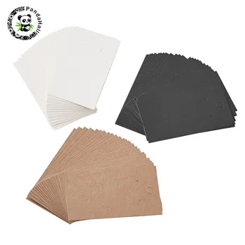 

pandahall 200/300 pcs/Set Rectangle Paper Display Cards for Jewelry Findings Earrings Supplies 4 Colors 90x50x0.1mm Hole: 1~5mm