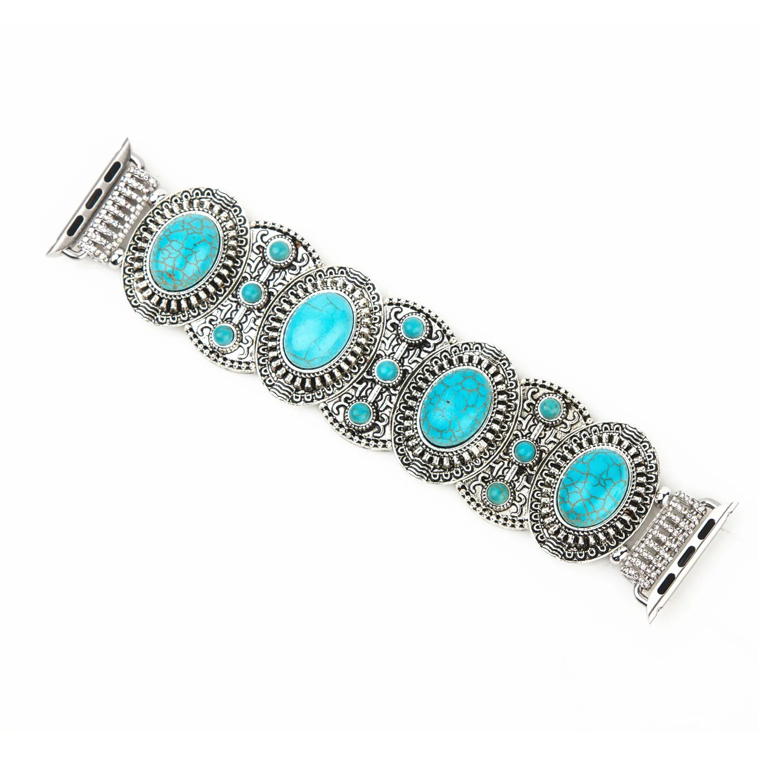 

Vintage Turquoise Jewelry Stretch Bracelet for Apple Watch Band Series 3 2 1 Bohemia Style Watch Strap for iWatch 42mm 38mm Belt